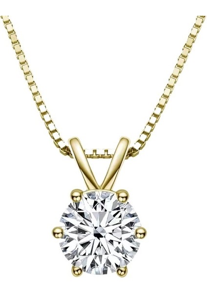 Kadınlar Için Moissanite Kolye Yüksek Kaliteli Tek Elmas Kolye Köprücük Kemiği Zinciri Gümüş Takı (Yurt Dışından)
