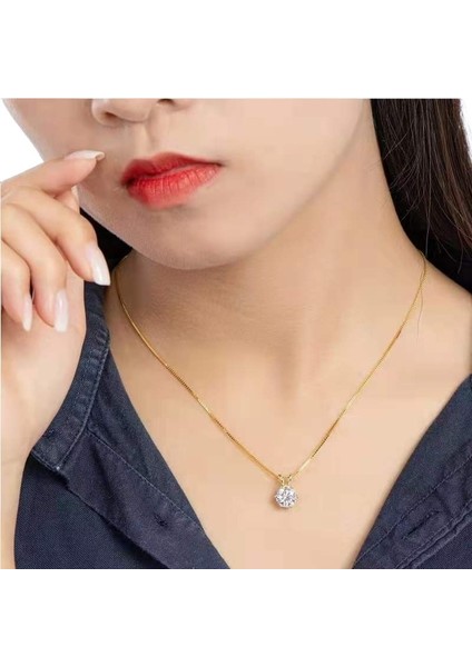 Kadınlar Için Moissanite Kolye Yüksek Kaliteli Tek Elmas Kolye Köprücük Kemiği Zinciri Gümüş Takı (Yurt Dışından) fırsatları