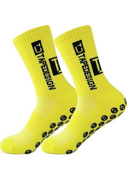 Td Profesyonel Kalınlaştırılmış Havlu Tabanı Ter Emici Tutkal Kaymaz Futbol Spor Çorap (Yurt Dışından)