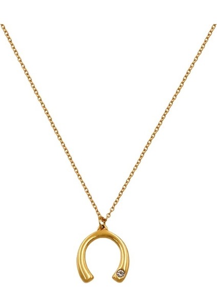 Paslanmaz Çelik Retro Tüm Uyumlu U Şeklinde Kolye Köprücük Kemiği Zinciri Takı Altın Kolye Solmaz Kızlar (Yurt Dışından)