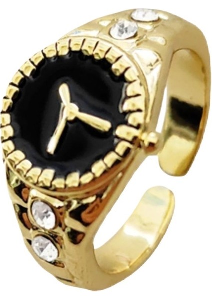 Hafif Lüks Moda Işaret Parmağı Yüzük Kadın Niş Tasarım Kişilik Saat Şekli Yüzük (Yurt Dışından) fiyatları