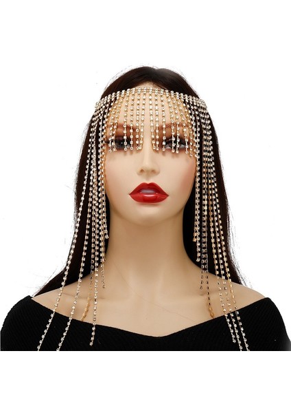 Avrupa ve Amerikan Modası Yapay Elmas Başlık Abartılı Püskül Etnik Stil Saç Aksesuarları Mizaç Net Kırmızı Yapay Elmas Saç Zinciri Üreticileri (Yurt Dışından) fiyatları