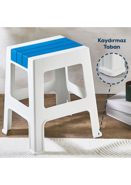 Plastik Büyük Tabure Mavi