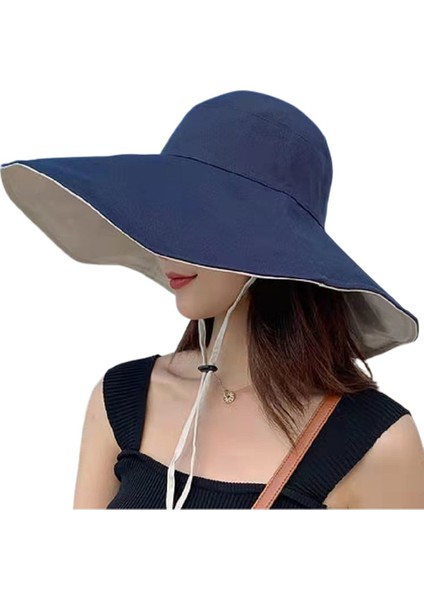Güneşten Koruma Geniş Kenarlı Şapka Güneş Şapkası Katlanabilir (Yurt Dışından)
