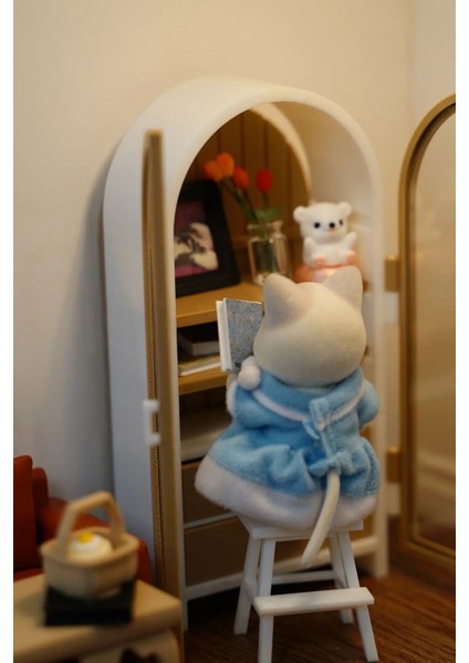 1/12 Ölçek Vitrin Kapaklı Minyatür Diorama Eşya Aksesuar