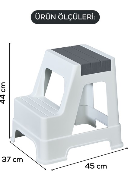 Plastik Basamaklı Tabure Gri modelleri