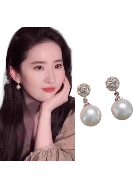 Kulak Delinmemiş Kadınlar Için Inci Kulak Klipsleri ve Yeni Trend Küpeler, Hafif Lüks Niş Gümüş Iğne Küpeler (Yurt Dışından)