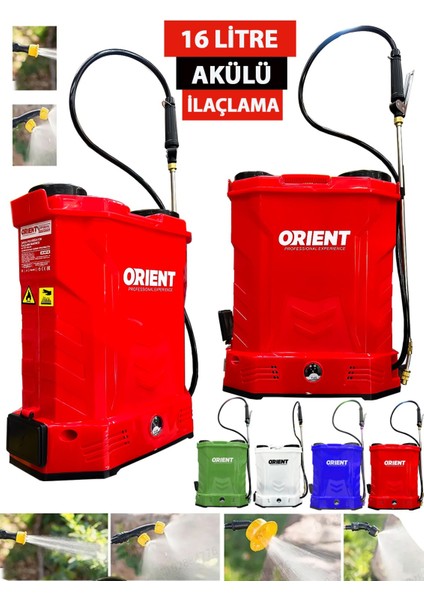 Orient Turbo 16 Lt Şarjlı Sırt Tipi Pompası Akülü Ilaçlama Makinesi