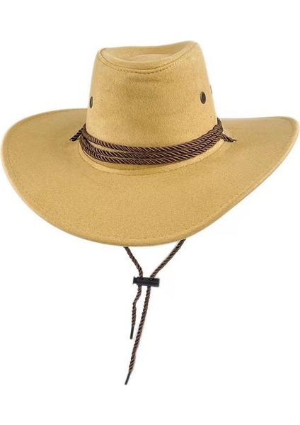 Batı Kovboy Şapkası Süet Uni Güneş Şapkası (Yurt Dışından)