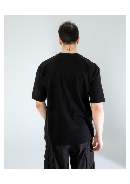 Oversıze Unisex Baskılı T-Shırt Untıl Black indirimleri