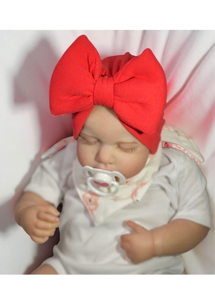 En Konforlu Bone ve Bandana Seti, 0-2 Yaş Kız Bebekler Için %100 Yerli Üretim Fiyonk Bone ve Bandana Seti