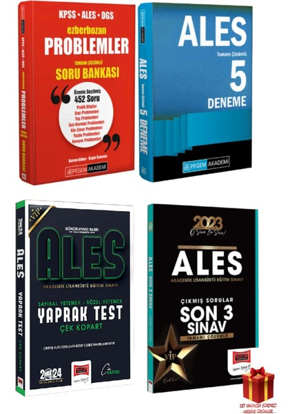 2024 Pegem Problemler Soru Bankası-Panem ALES 5 Deneme-Son 3Yıl-