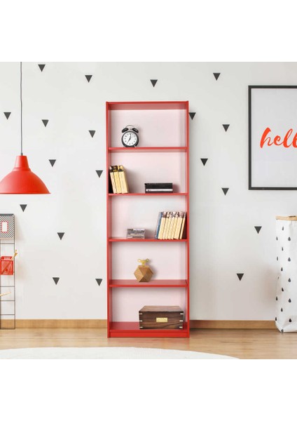 Adore Max 5 Raflı Kitaplık - Kırmızı Renk