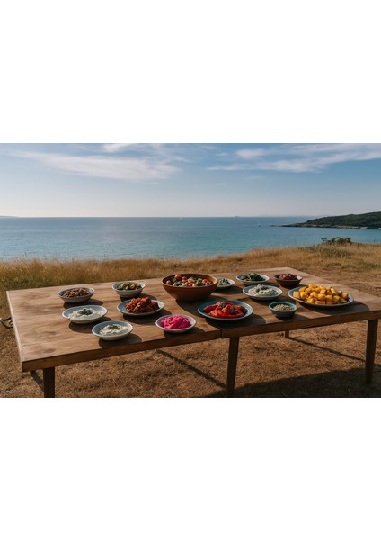 Katlanılabilir Kamp Masası - Piknik Masası - Massif Çam Ahşap - Ceviz - 50 x 100 cm fiyatları