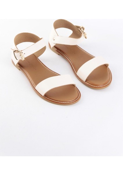 Lona Beyaz Hakiki Deri Kadın Sandalet indirimleri