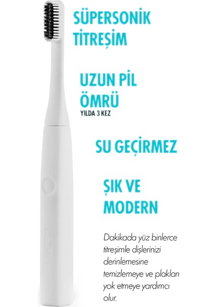 Nylon & Silicone Head 4 Şarjlı Diş Fırçası Başlığı White