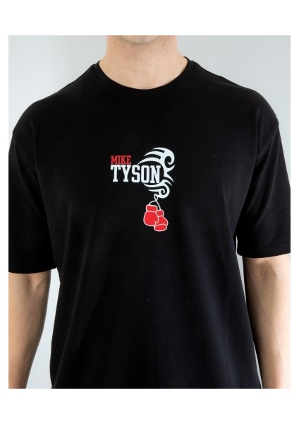 Oversıze Unisex Baskılı T-Shırt Tyson Black fiyatları