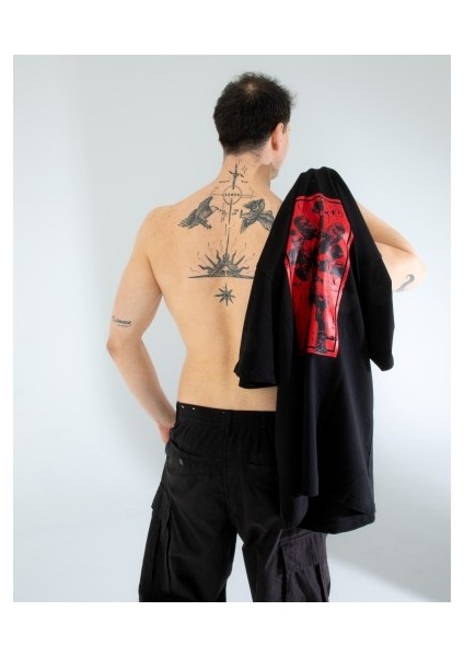 Oversıze Unisex Baskılı T-Shırt Tyson Black modelleri