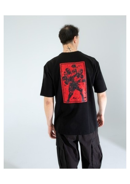 Oversıze Unisex Baskılı T-Shırt Tyson Black indirimleri