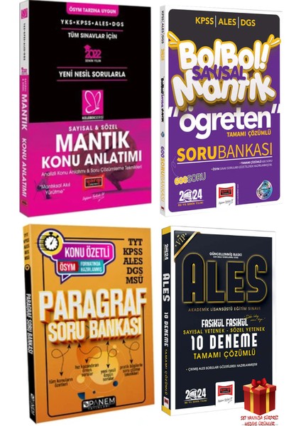 Tüm Sınavlar Mantık Konu+Sayısal Mantık SB+Panem Paragraf Sb+ALES Deneme