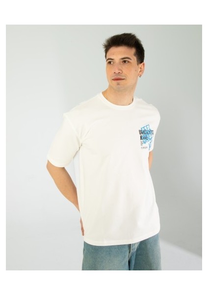 Oversıze Unisex Baskılı T-Shırt Feelart Ecrou fırsatları
