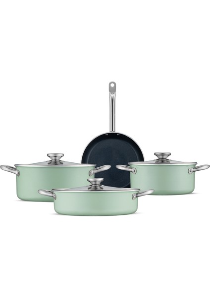 Mint Green 7 Parça Granit Tencere Seti