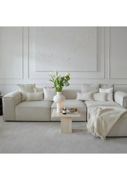 Mira Relax 4 Modül Köşe Koltuk Keten Kumaş