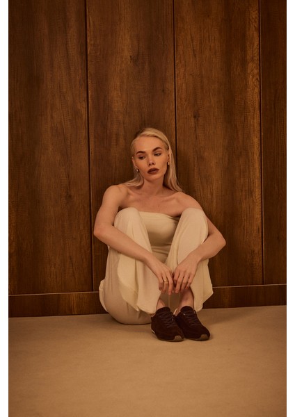 Kahverengi Deri Süet kadın Spor Ayakkabı indirimleri