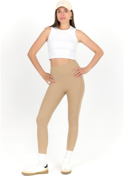 Bej Fitilli Yüksek Bel Tayt 2004