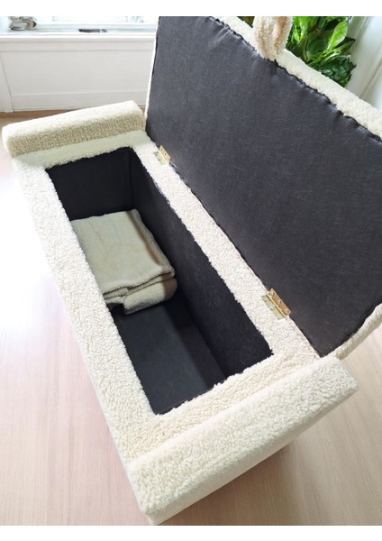 Vesta Teddy Kumaş Sandıklı Puf, Yatak Ucu, Antre, Oturma Alanı Fonksiyonel Depolama Bench modelleri