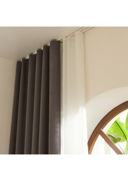 Holly Ada Fon Perde Koyu Gri 150x270 cm fırsatları