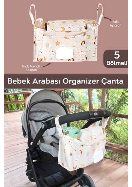 Bebek Arabası Organizer Çanta - Anne Bebek Bakım Çantası - Puset Düzenleyici - Stroller Bag