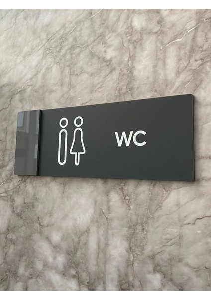 Klasik Seri Mat Antrasit Wc Kapı Isimliği Yönlendirme Levhası fiyatları