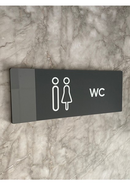 Klasik Seri Mat Antrasit Wc Kapı Isimliği Yönlendirme Levhası modelleri
