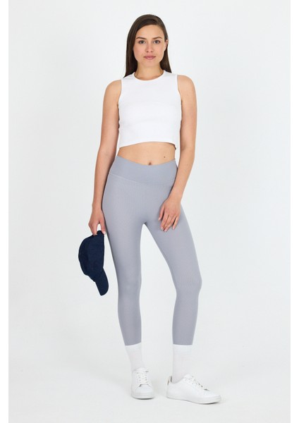 Gri Fitilli Yüksek Bel Tayt 2004