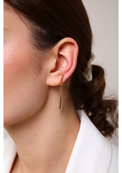 Kadın Gümüş Baston Şekilli Küpe