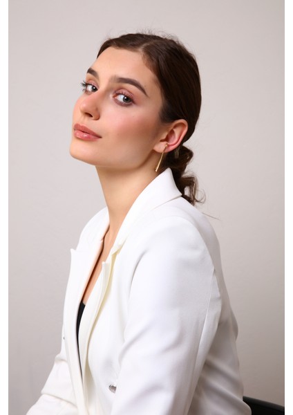 Kadın Gümüş Baston Şekilli Küpe fırsatları