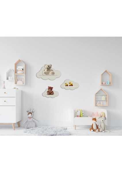 Tr 3'lü Beyaz Dekoratif Bulut Çocuk Odası Duvar Rafı Ramazan Ok Beyaz Type 2 Mdf fiyatları