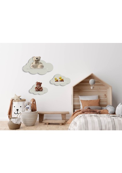 Tr 3'lü Beyaz Dekoratif Bulut Çocuk Odası Duvar Rafı Ramazan Ok Beyaz Type 2 Mdf fırsatları