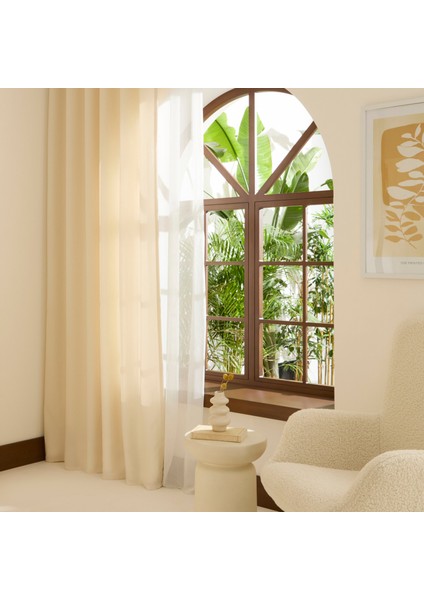 Perla Keten Fon Perde Krem 150x270 cm fiyatları