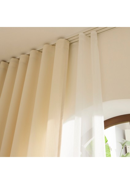 Perla Keten Fon Perde Krem 150x270 cm fırsatları