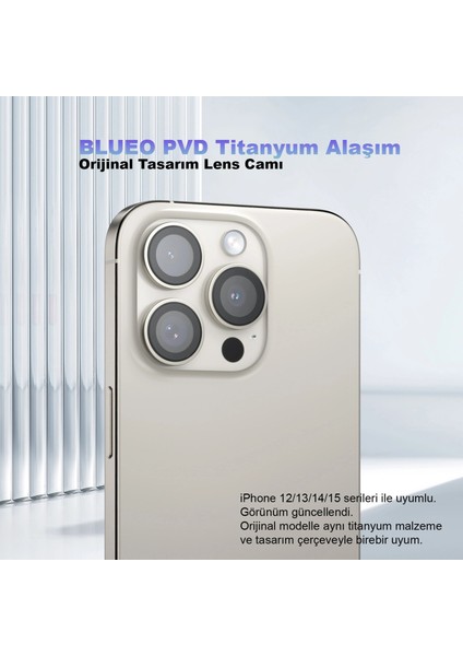 PVD iPhone 13 Pro Uyumlu Siyah Black Paslanmaz Çelik Çizik Işık Engelleyici Kamera Lens Koruyucu fırsatları