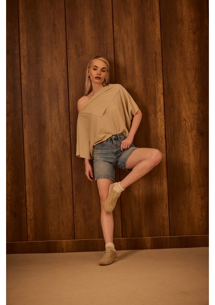 Bej Deri Süet Kadın Spor Ayakkabı indirimleri