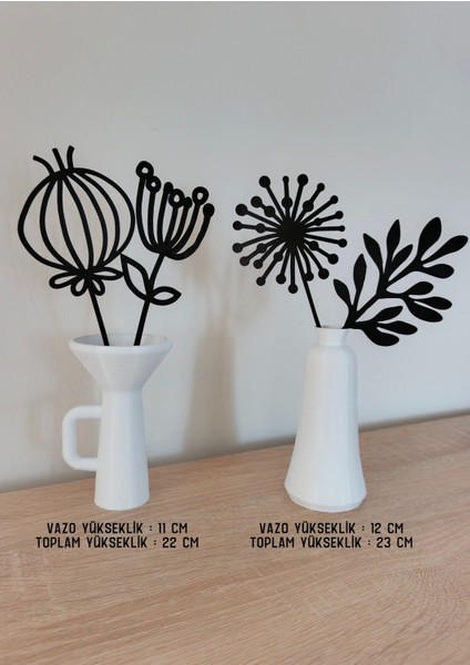 Vazolu Çiçekler Dekoratif Vazo Dekoratif Obje (5li Set Toplamda 13 Parça) fiyatları