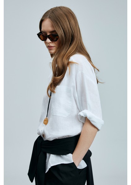 Born Kadın Keten Gömlek Siyah indirimleri