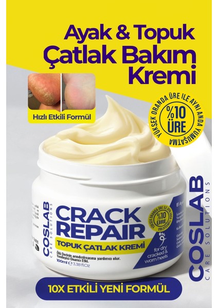 Ayak, Topuk, Çatlak, Mantar, Koku Giderici Yoğun Nemlendirici Bakım Kremi 100ML - Crack Repair Cream