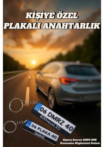 Kişiye Özel Plaka Anahtarlık Özel Baskı - DMRZ HOME modelleri