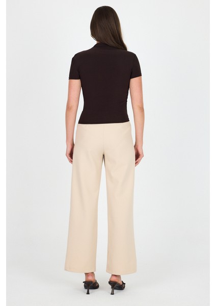 Acı Kahve Kısa Kol Büzgülü Sandy Bluz 2417 indirimleri