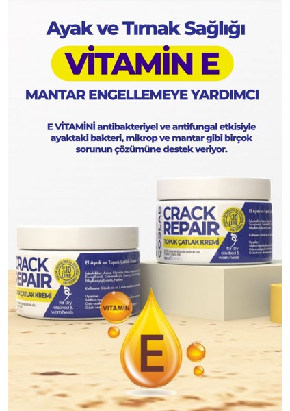 Ayak, Topuk, Çatlak, Mantar, Koku Giderici Yoğun Nemlendirici Bakım Kremi 100ML - Crack Repair Cream