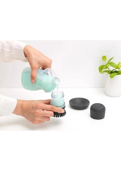 Dark Grey Sabun Hazneli Bulaşık Fırçası indirimleri